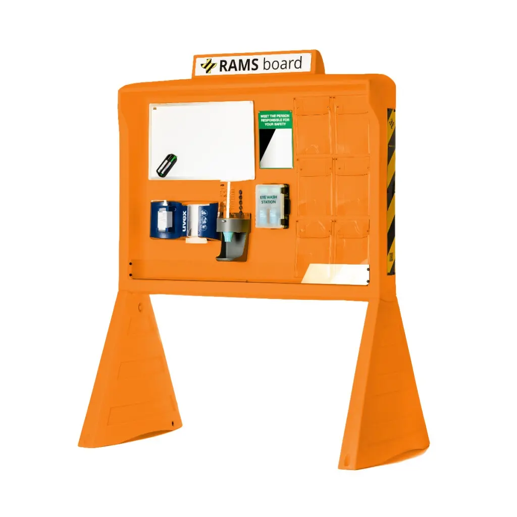 tableau de sécurité des RAMS de construction orange