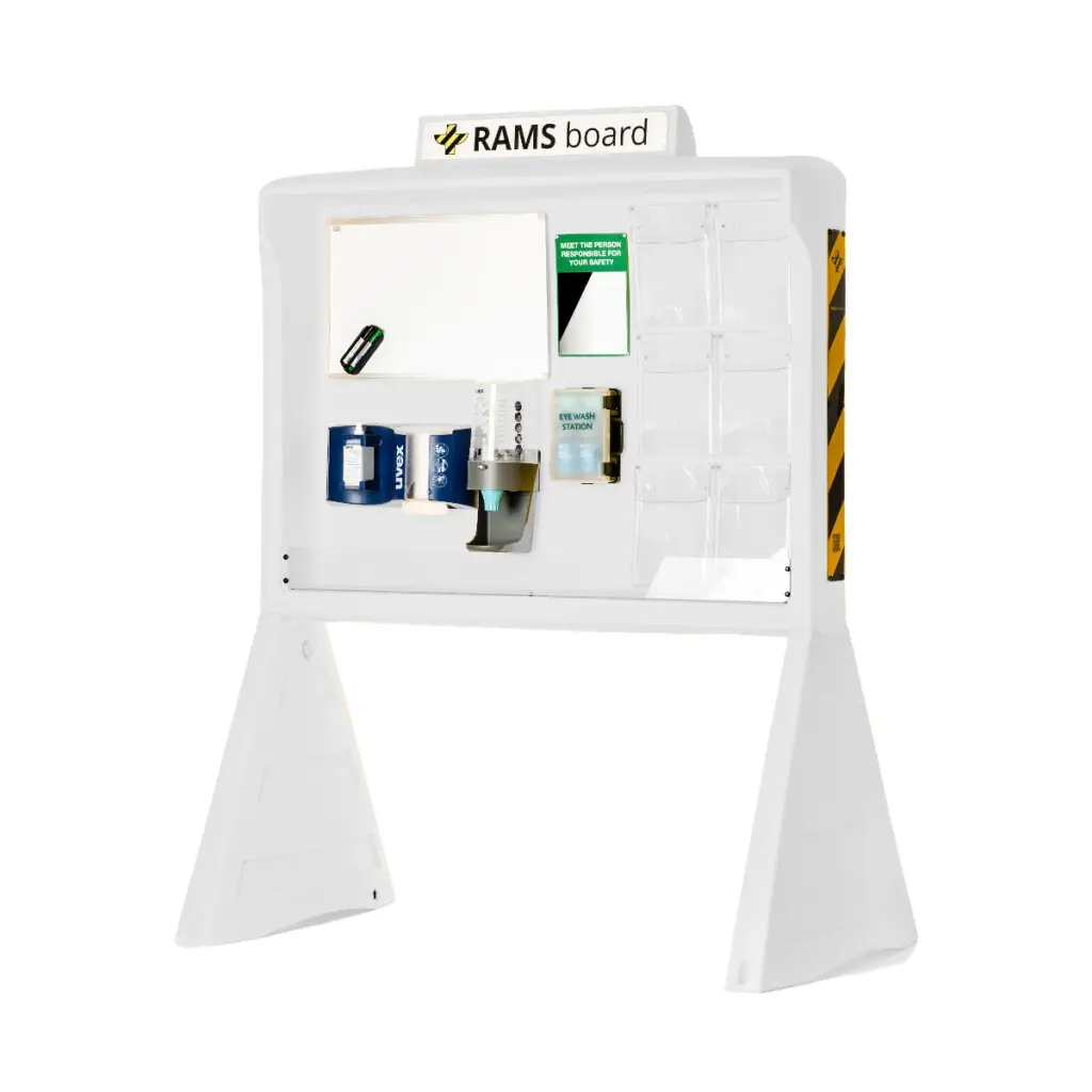 rams safety board construction side white